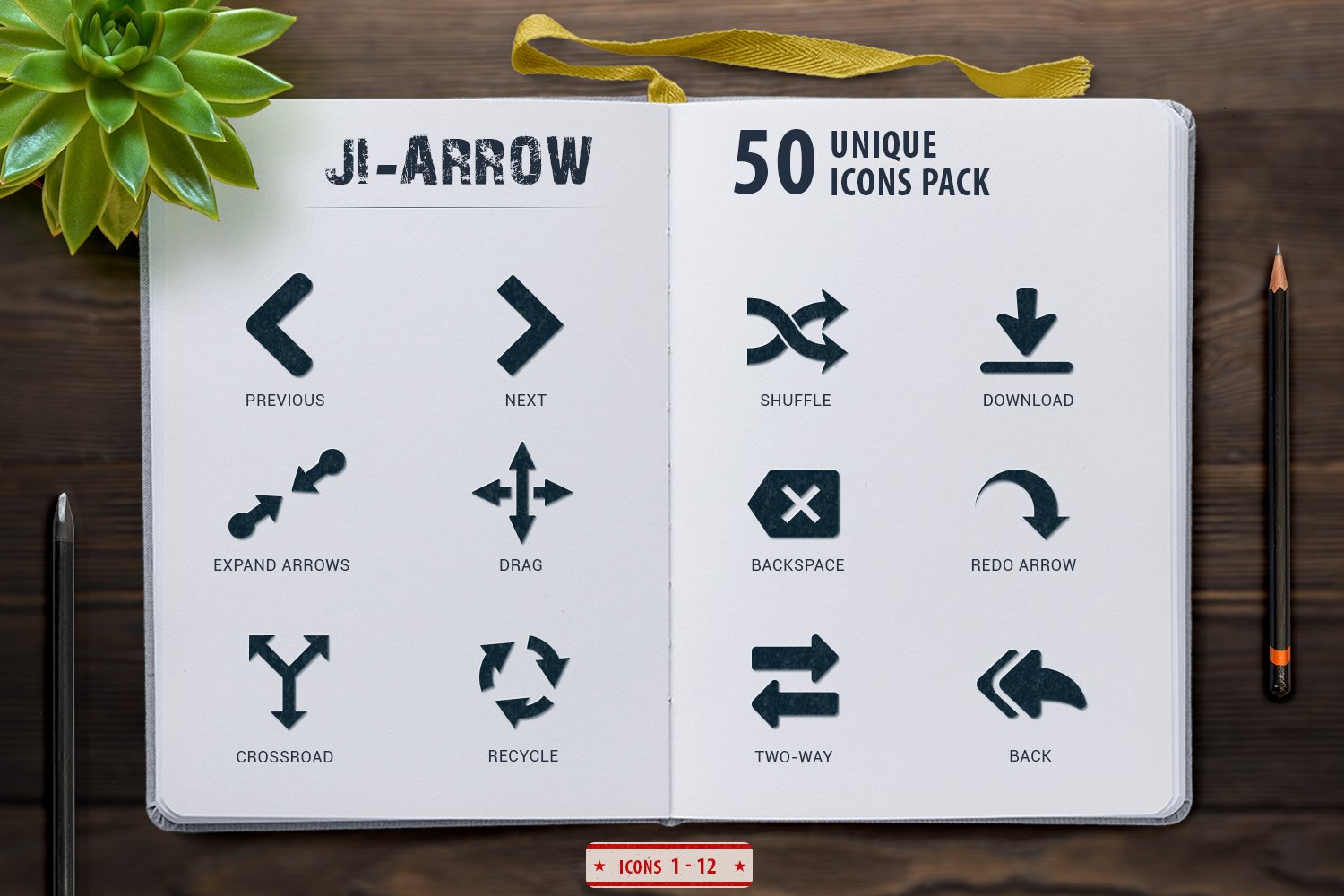 Glyph Icons Arrows Set preview image.