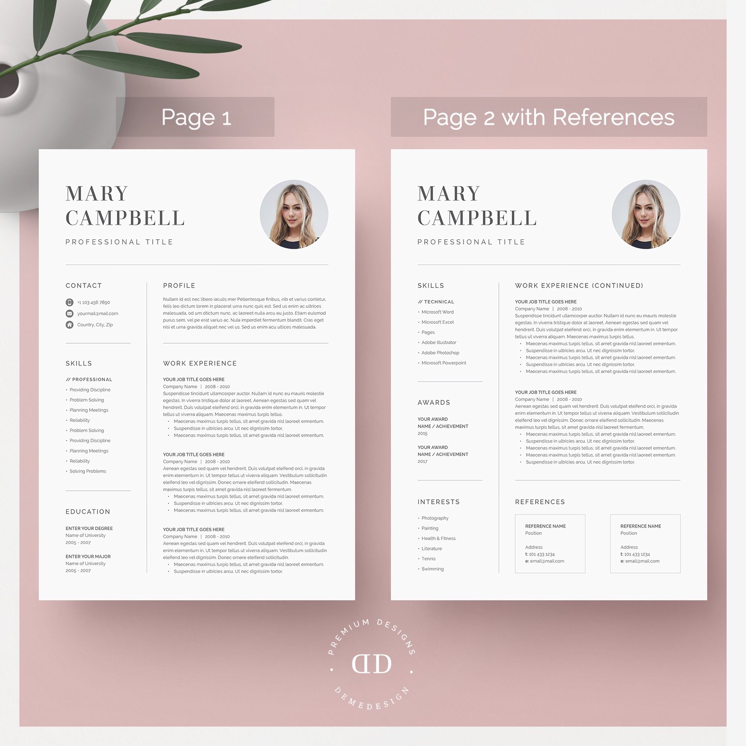 mary resume 2 pagewith references 392