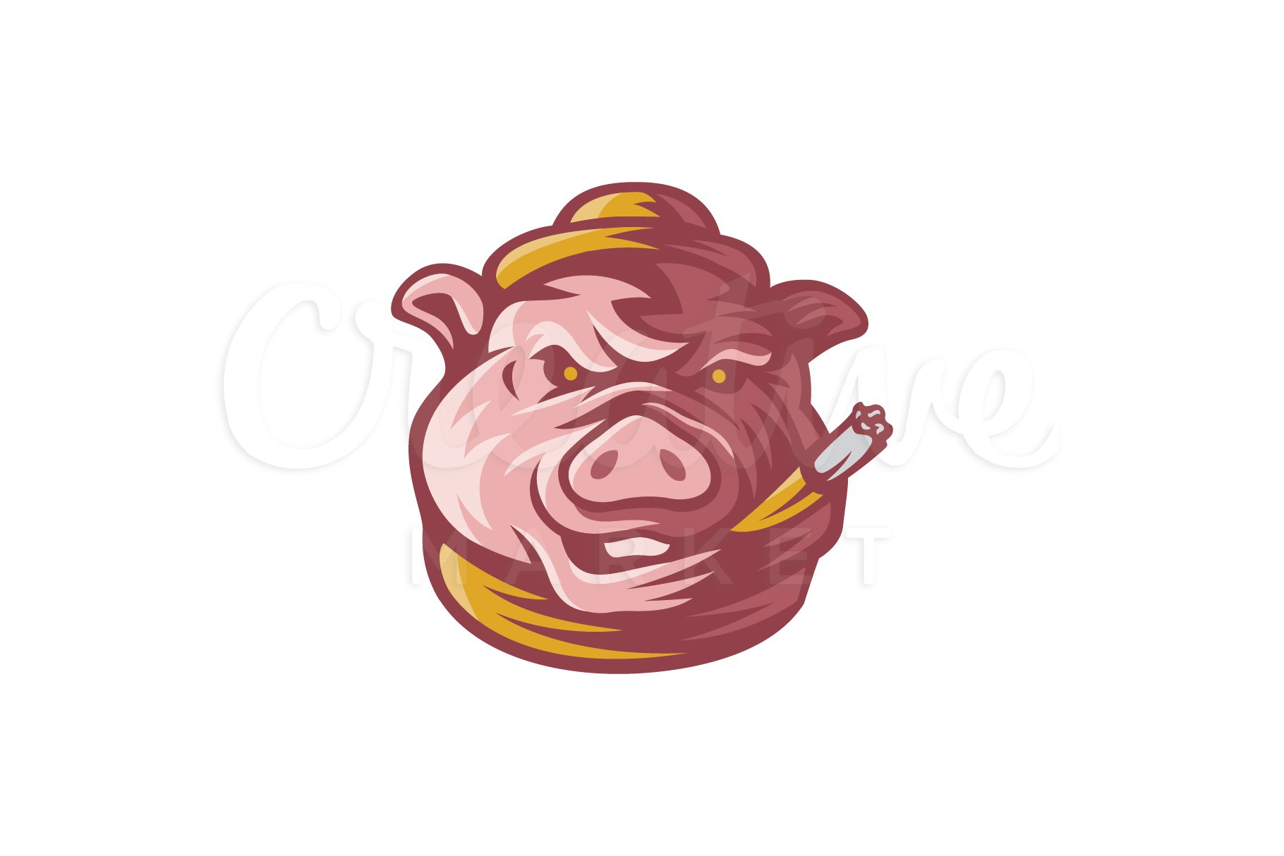 Pig Gangster Mascot Logo cover image.