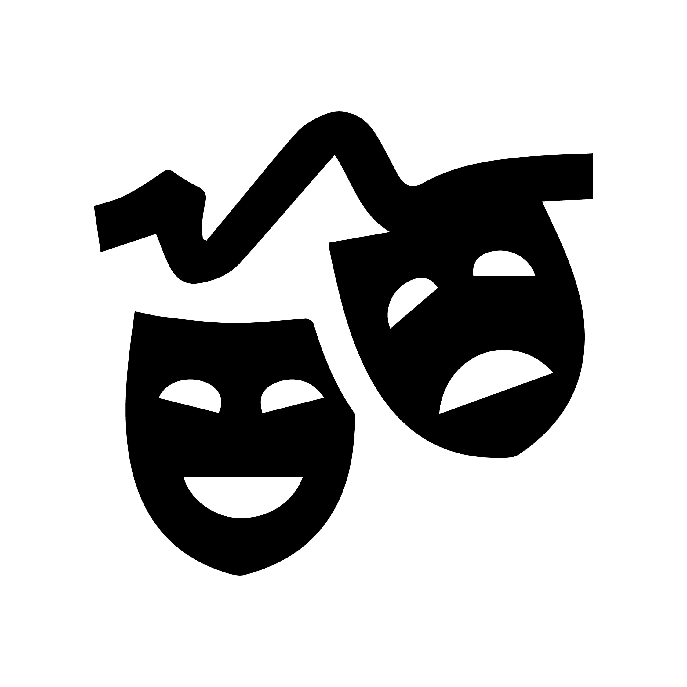 Couple of masks that are on top of each other.