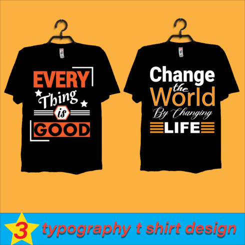 3 best Typography t shirt design cover image.
