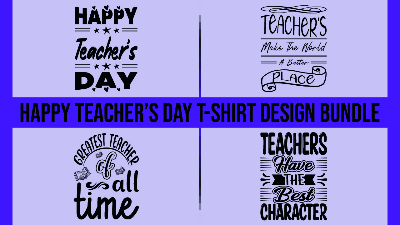 Set of four teacher's day designs.