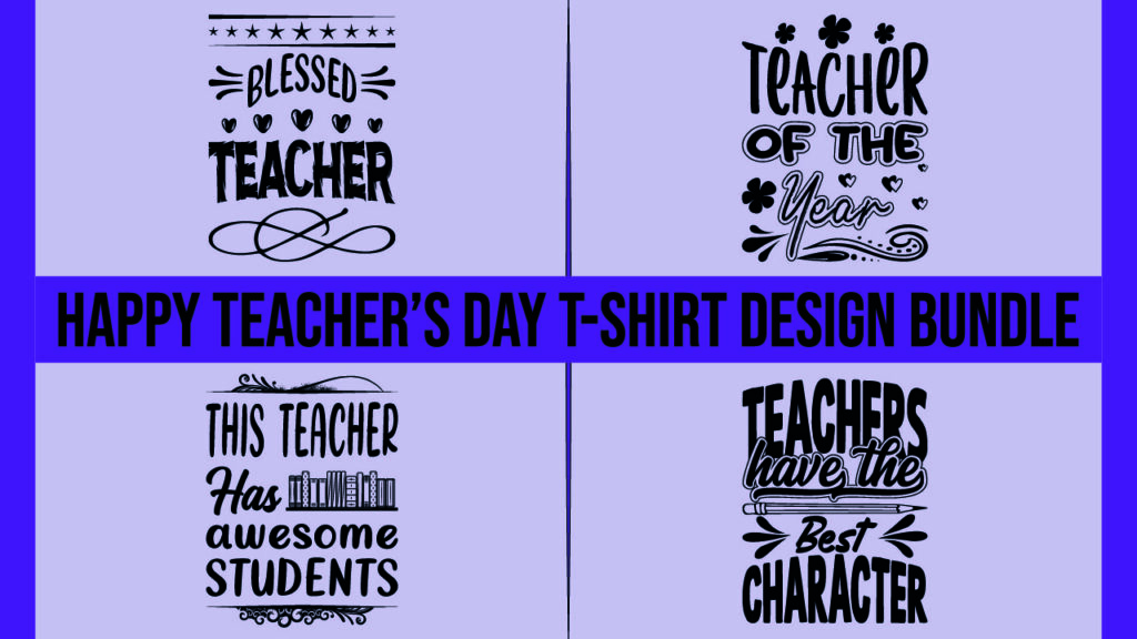 Happy Teacher's Day T-shirt Design Bundle - MasterBundles