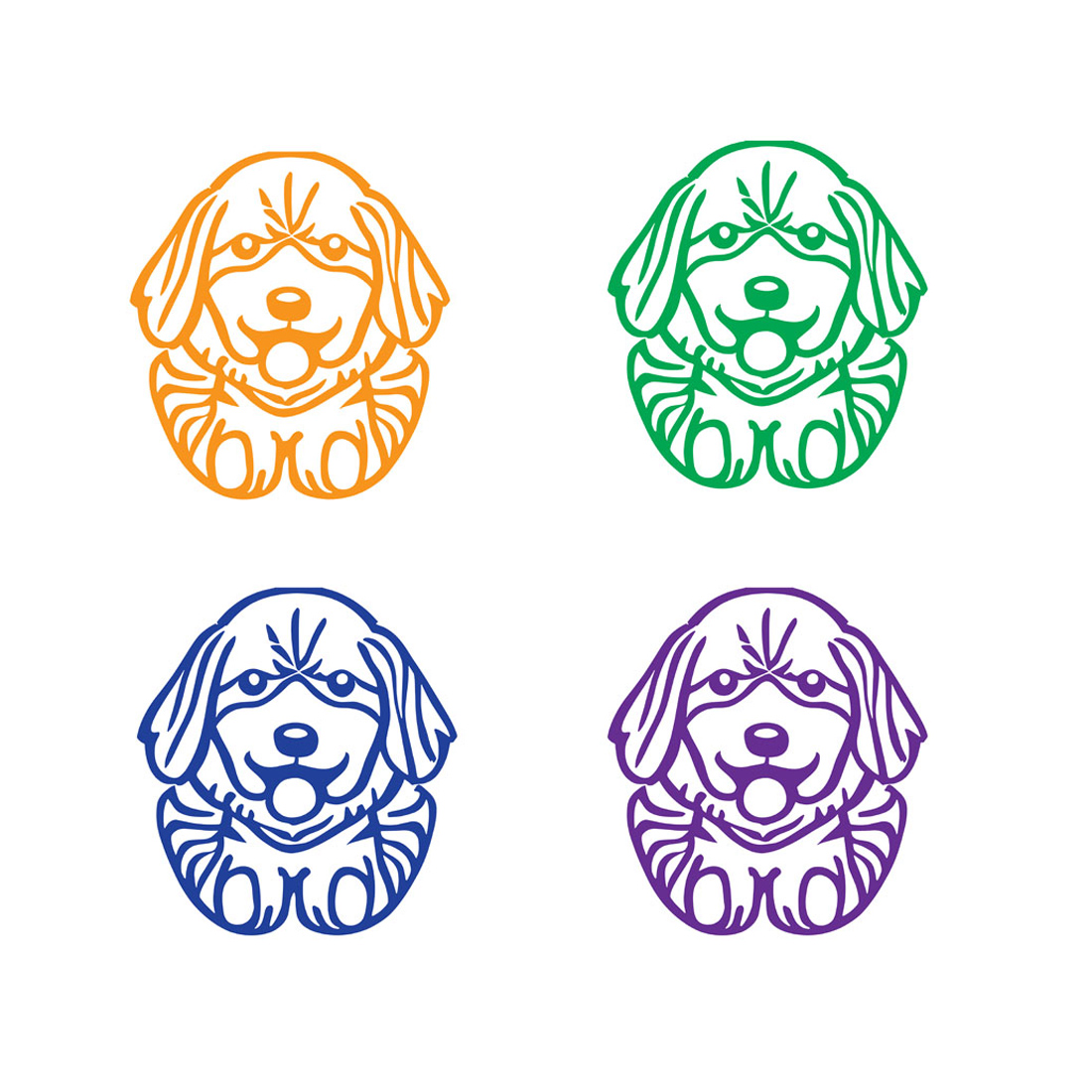 A Cute Dog logo Illustration preview image.