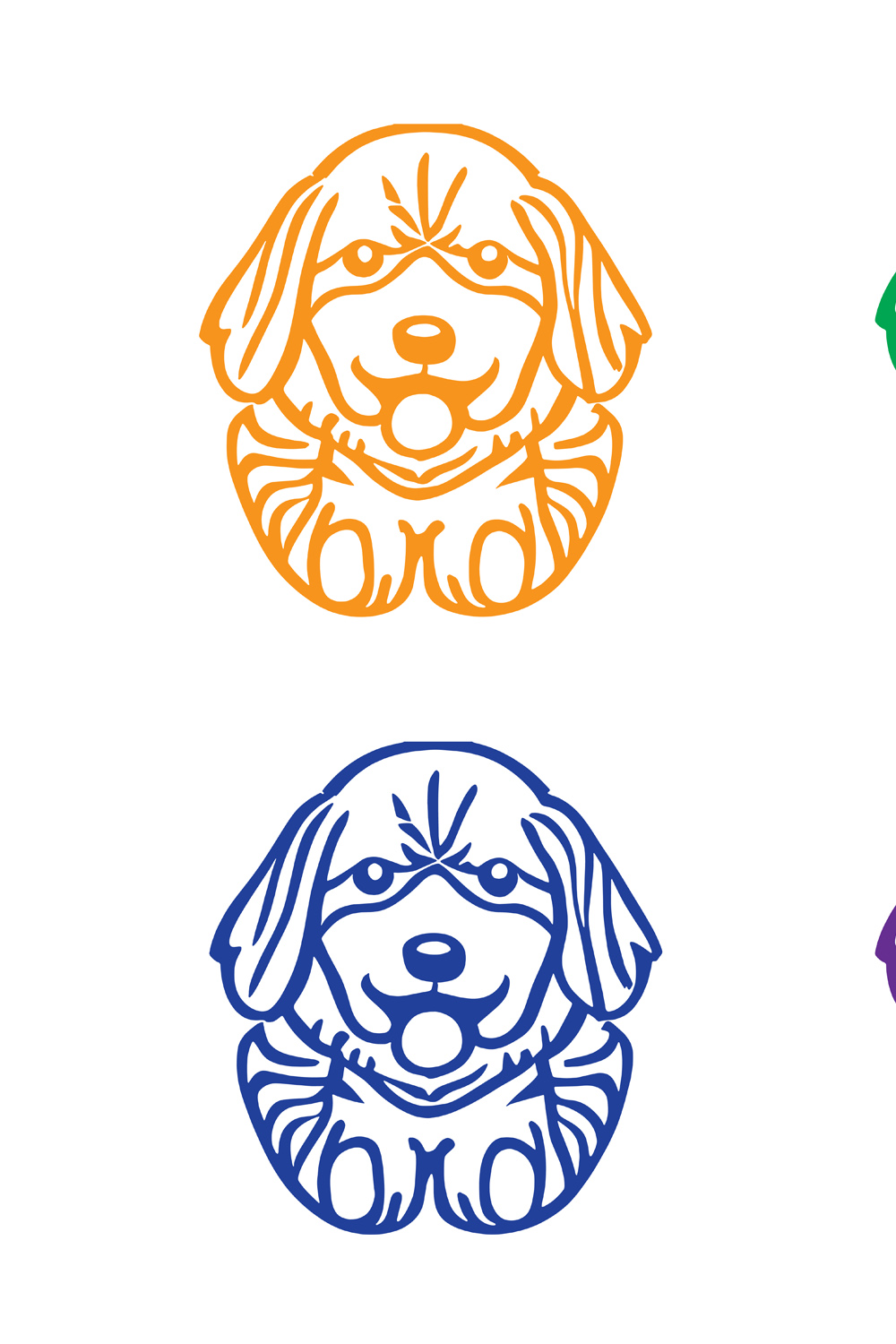 A Cute Dog logo Illustration pinterest preview image.
