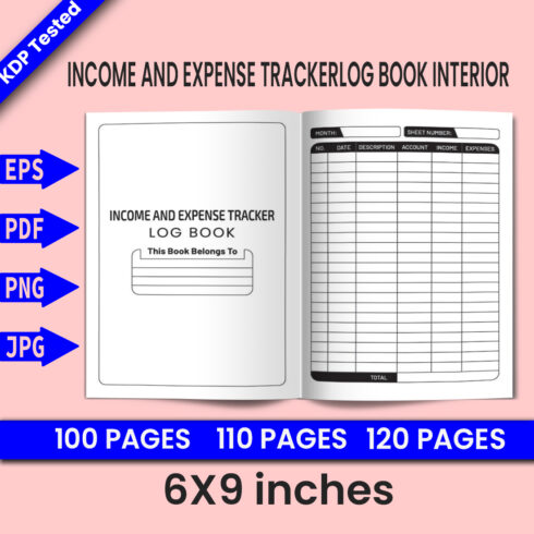 Income and Expense Tracker Log Book - KDP Interior cover image.