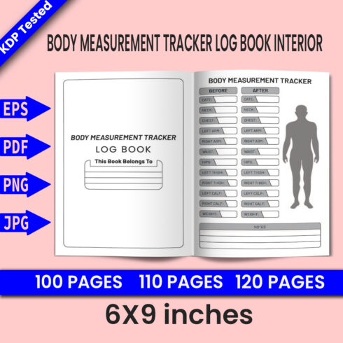 Body Measurement Traker Log Book - KDP Interior cover image.