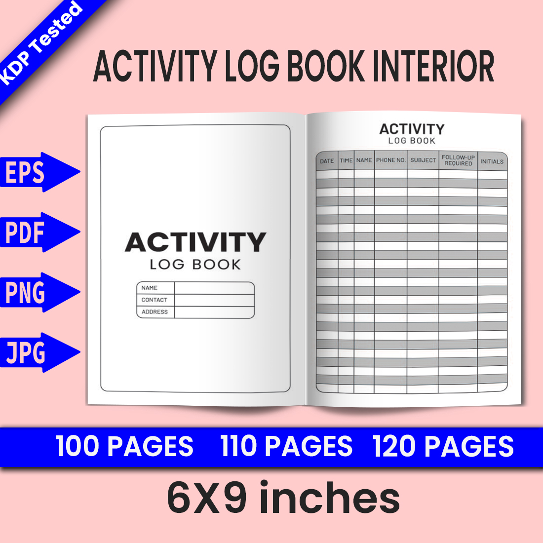 Activity Log Book - KDP Interior cover image.