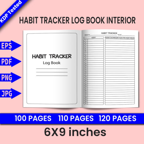 Habit Tracker Log Book - KDP Interior cover image.