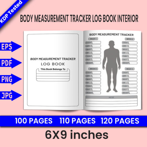 Body Measurement Traker Log Book - KDP Interior cover image.