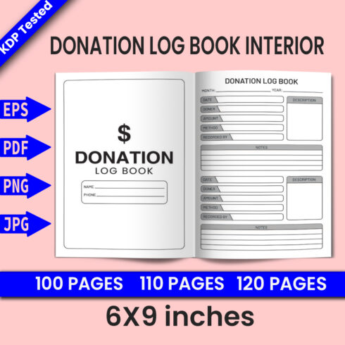 Donation Log Book - KDP Interior cover image.