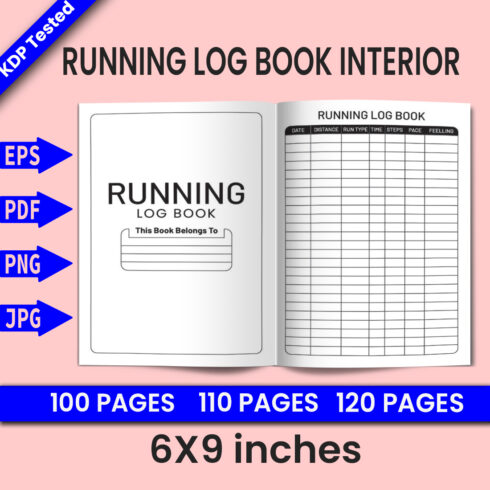 Running Log Book - KDP Interior cover image.