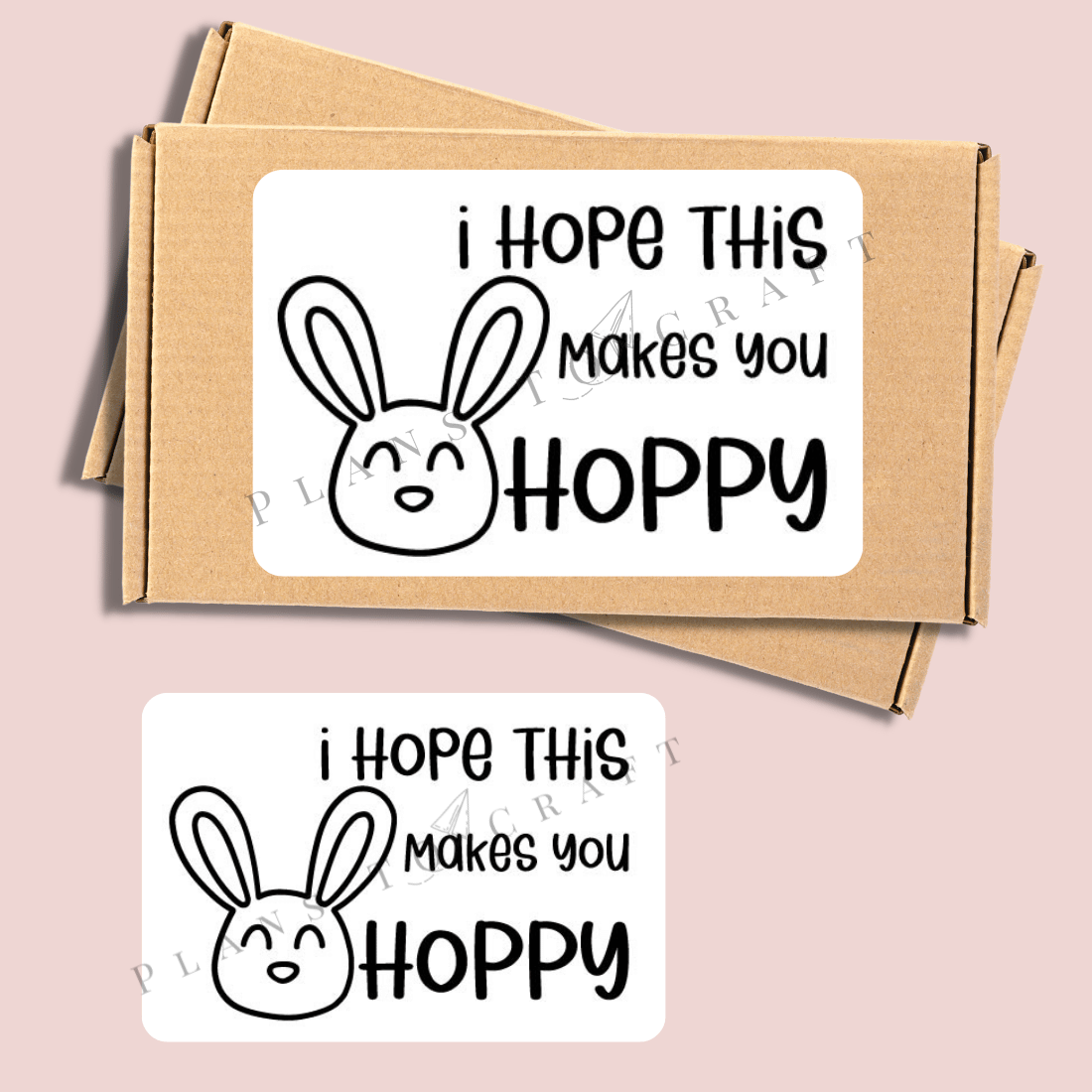Pair of stickers that say i hope this makes you happy.