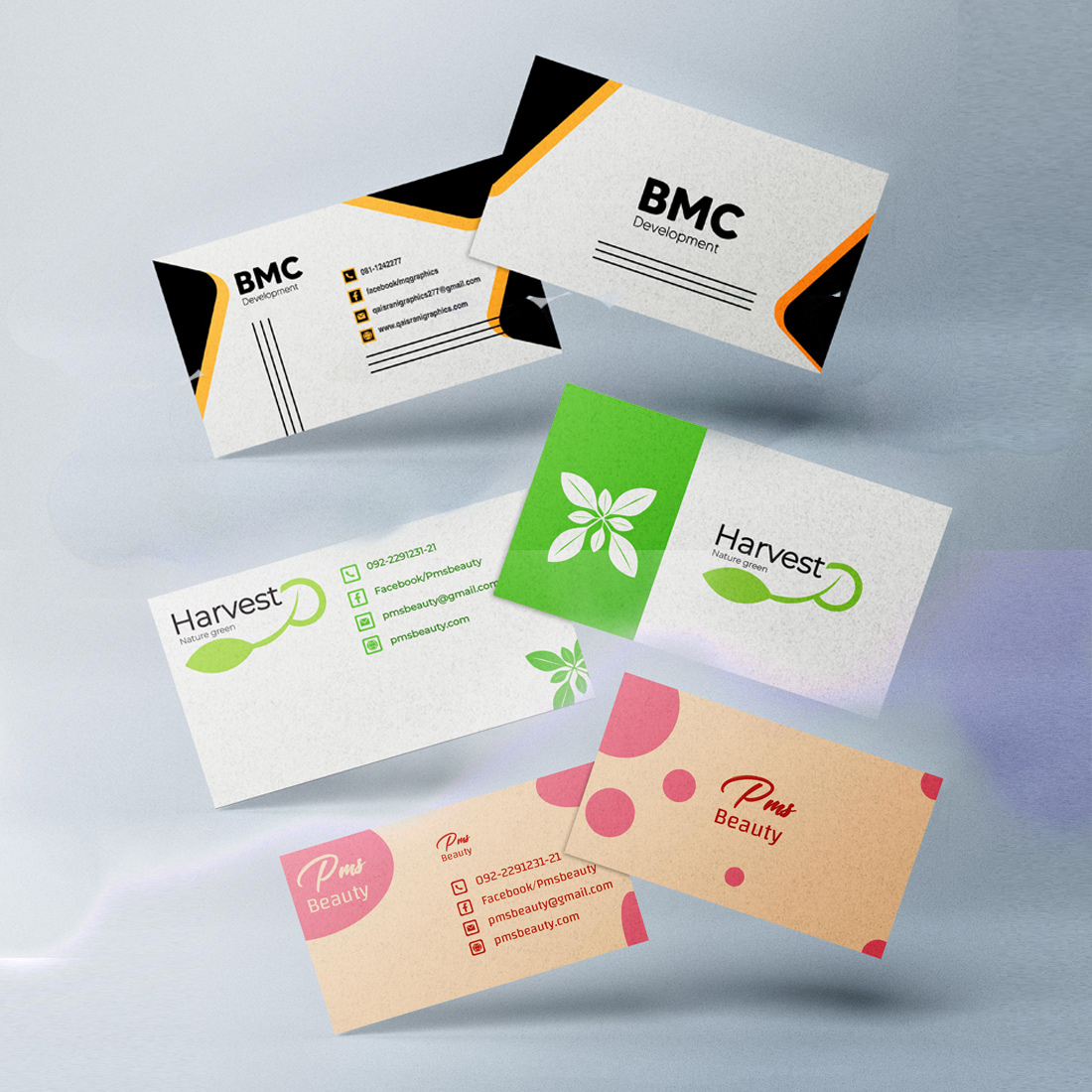 3 Minimalist Business Card Creative Design Pack preview image.