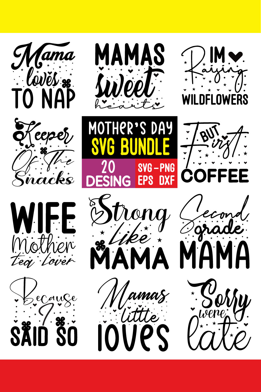 Mother Day Svg Bundle pinterest preview image.