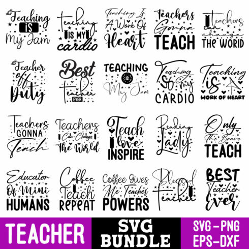 Teacher Svg Bundle cover image.