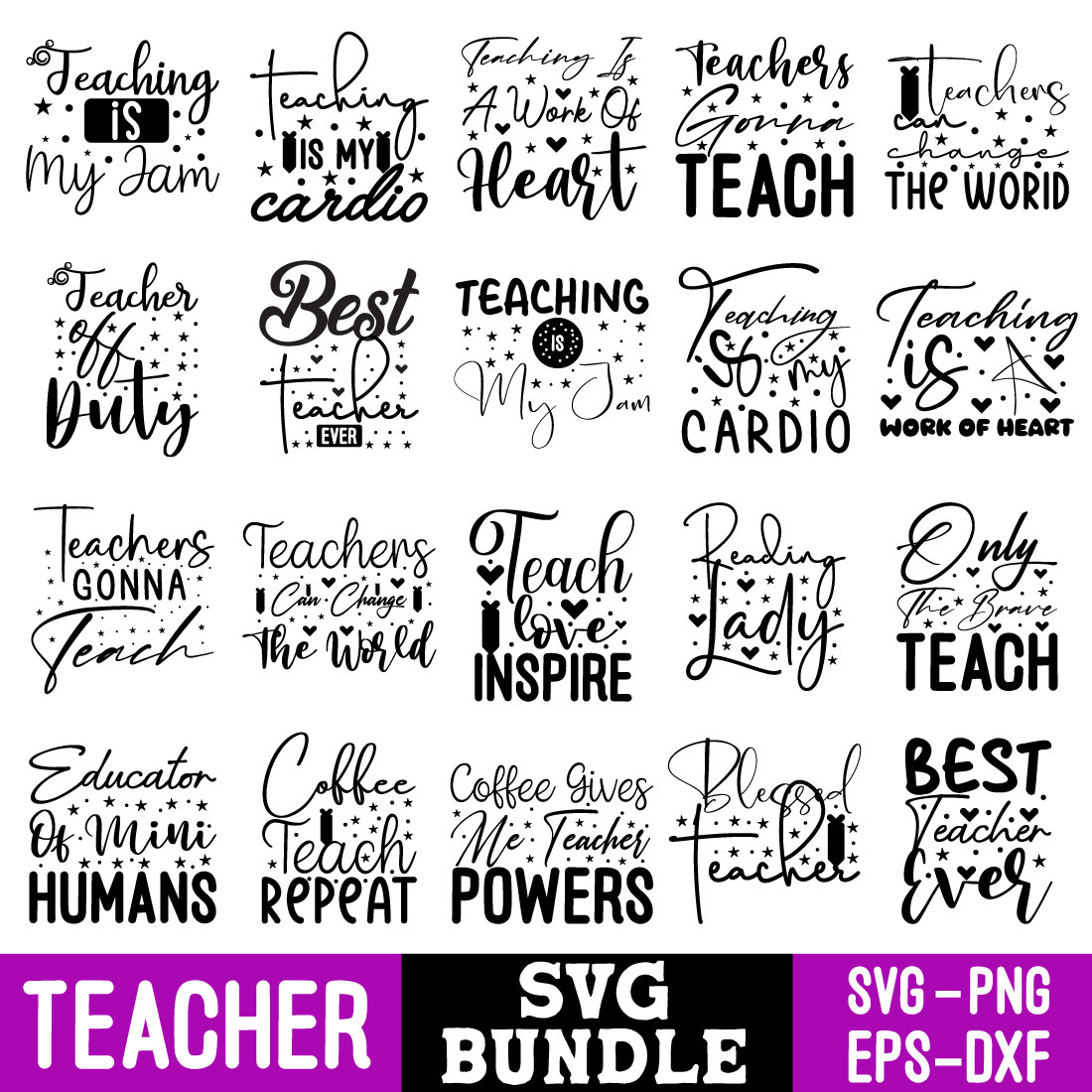 Teacher Svg Bundle cover image.