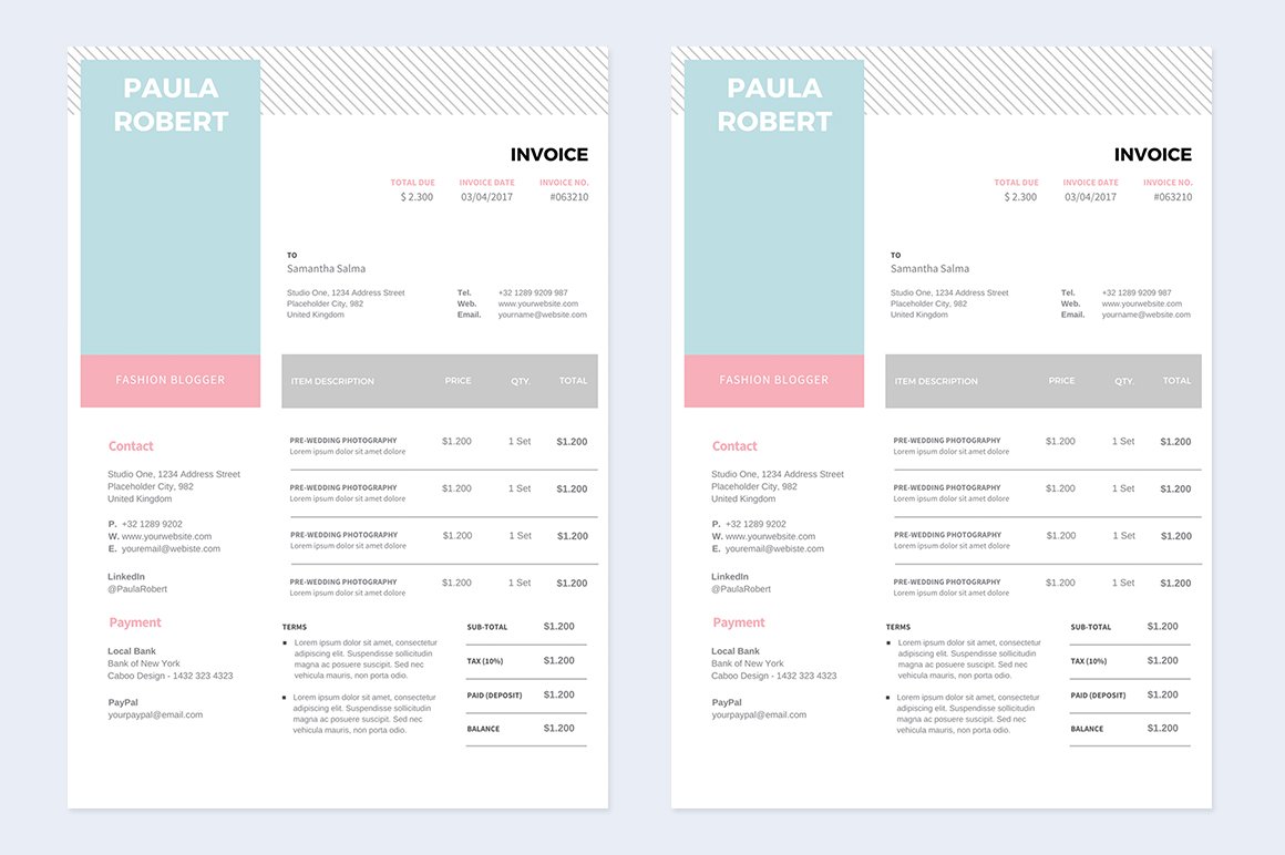 CANVA Invoice preview image.