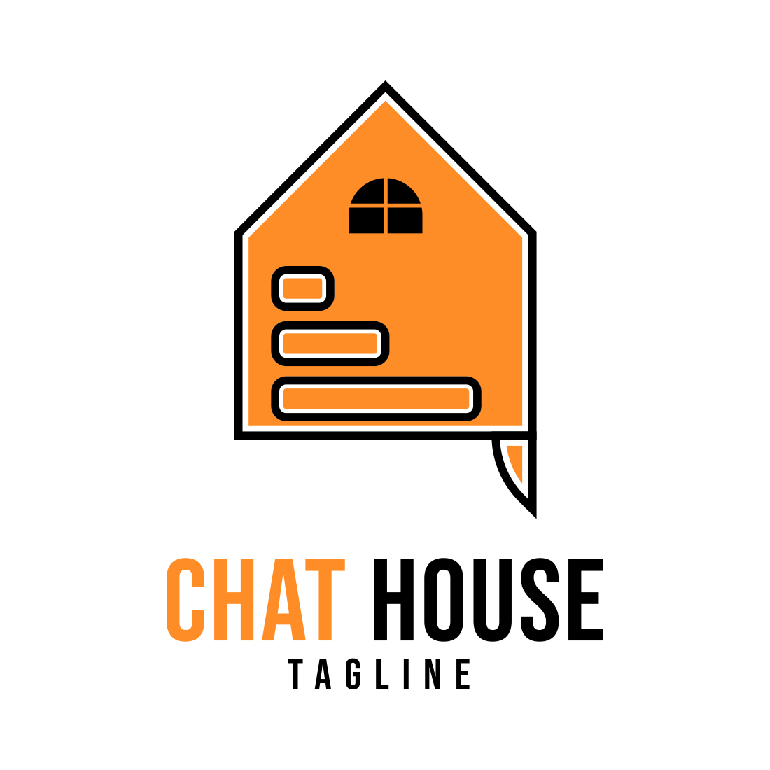 Chat House Logo Template cover image.