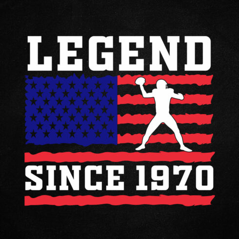 Legend Football Player Since 1970 Football American Football T shirt Design cover image.