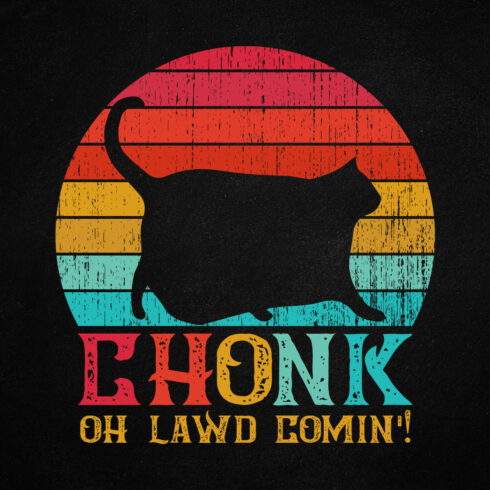 Chonk Cat Scale Meme Funny Vintage Retro Cats T-Shirt Design cover image.