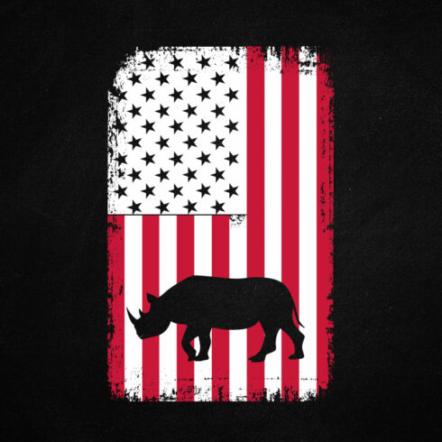 Hippo American Flag Funny USA 4th Of July T-shirt Design cover image.