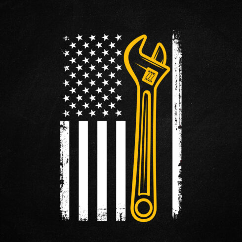 Funny Diesel Mechanic American Flag T-shirt cover image.