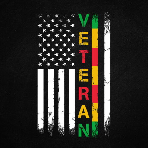 Vietnam Veteran American Flag Patriotic T-shirt Design cover image.