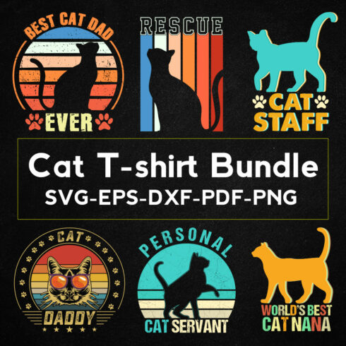 Funny Cat T-shirt Design Bundle-01 cover image.