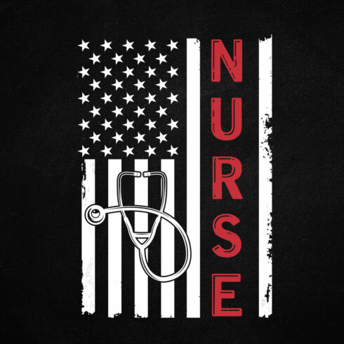 Nurse American Flag 4th July Nursing Nursing Student T-shirt Design cover image.