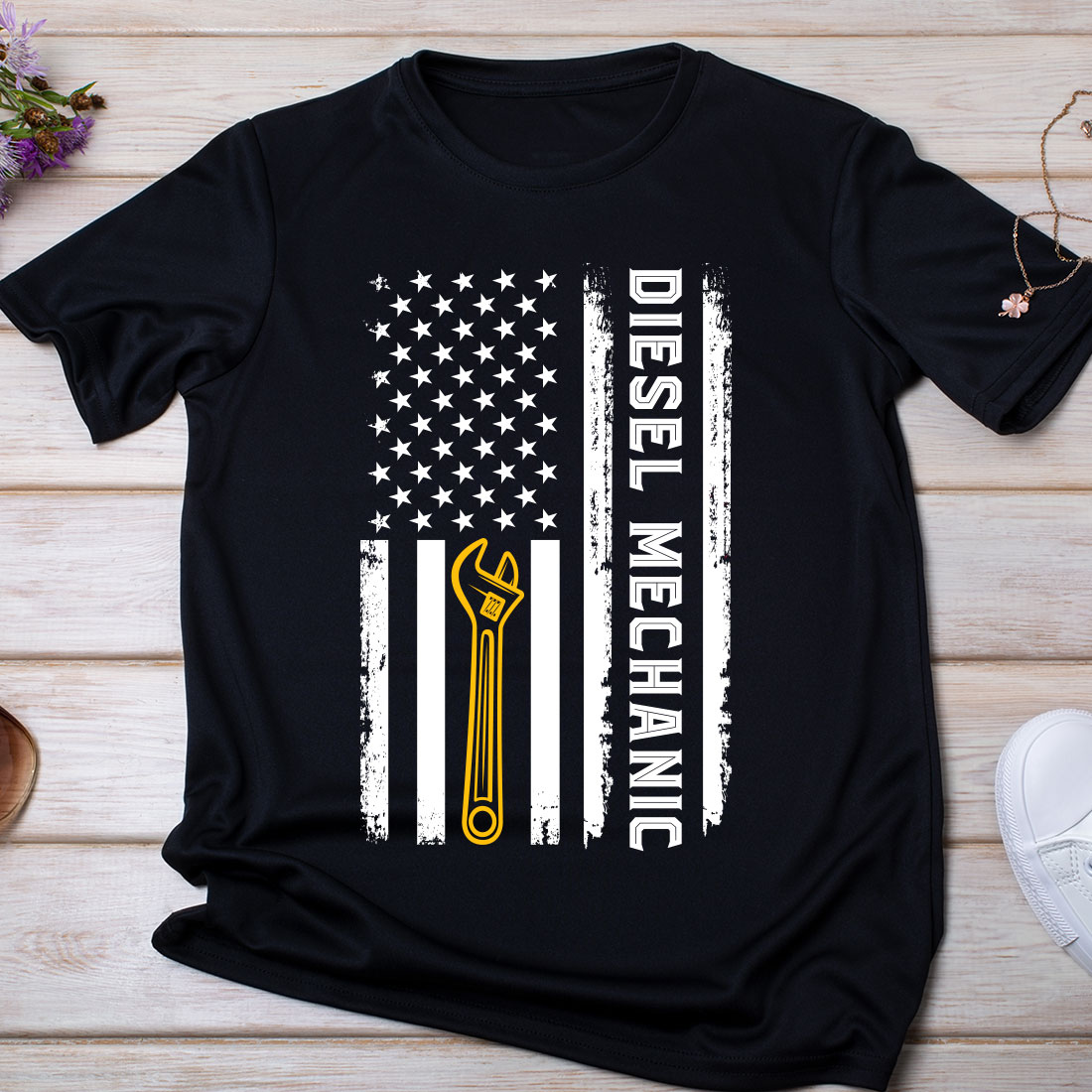 forskel smugling kredit Diesel Mechanic American Flag USA Truck Mechanic T-shirt - MasterBundles