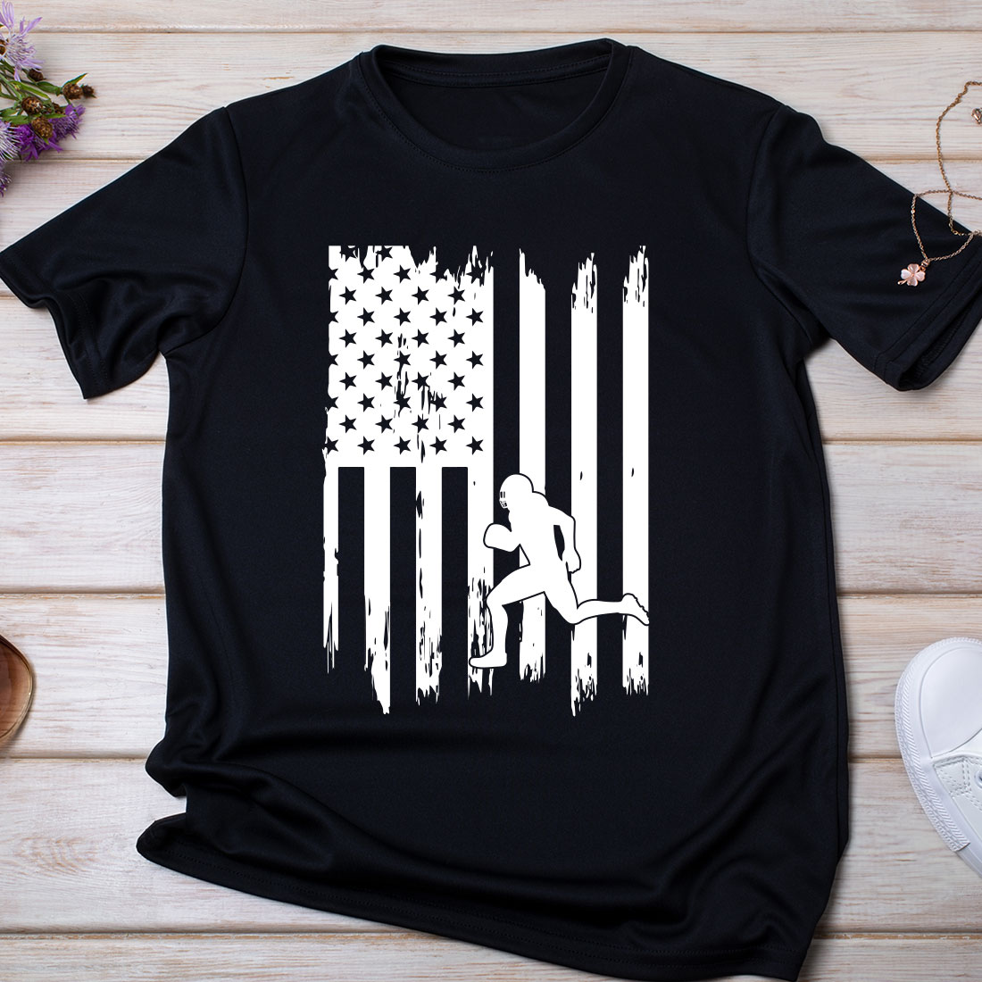 American Flag USA Patriotic Football Funny T shirt Design - MasterBundles