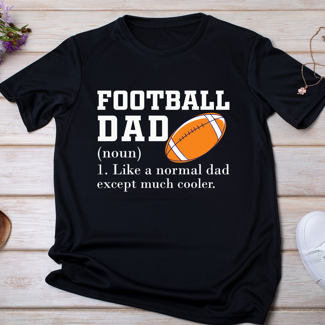 Vintage American Football Dad Fathers Day Football Lover T-Shirt