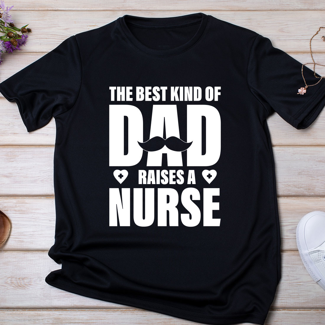 The Best Kind Of Dad Father's Day Nurse Gifts T Shirt Design preview image.