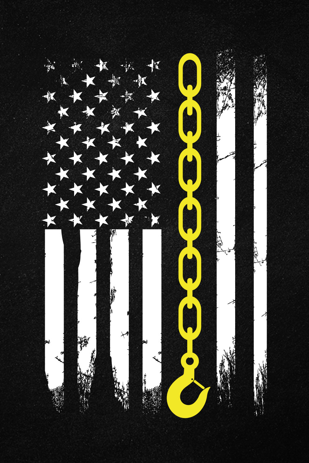 Tow Truck Thin Yellow Line American Flag 4th Of July Svg Cutting File pinterest preview image.