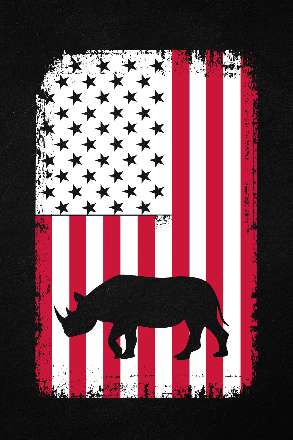 Hippo American Flag Funny USA 4th Of July T-shirt Design