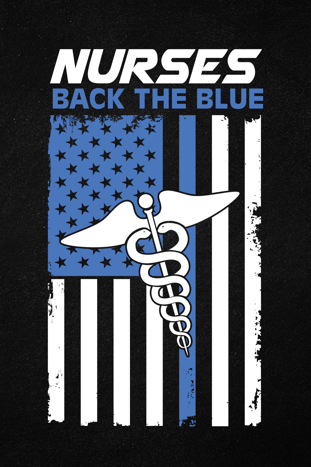 Nurses Back The Blue Nurse Police Thin Blue Line American Flag T-shirt Design pinterest preview image.