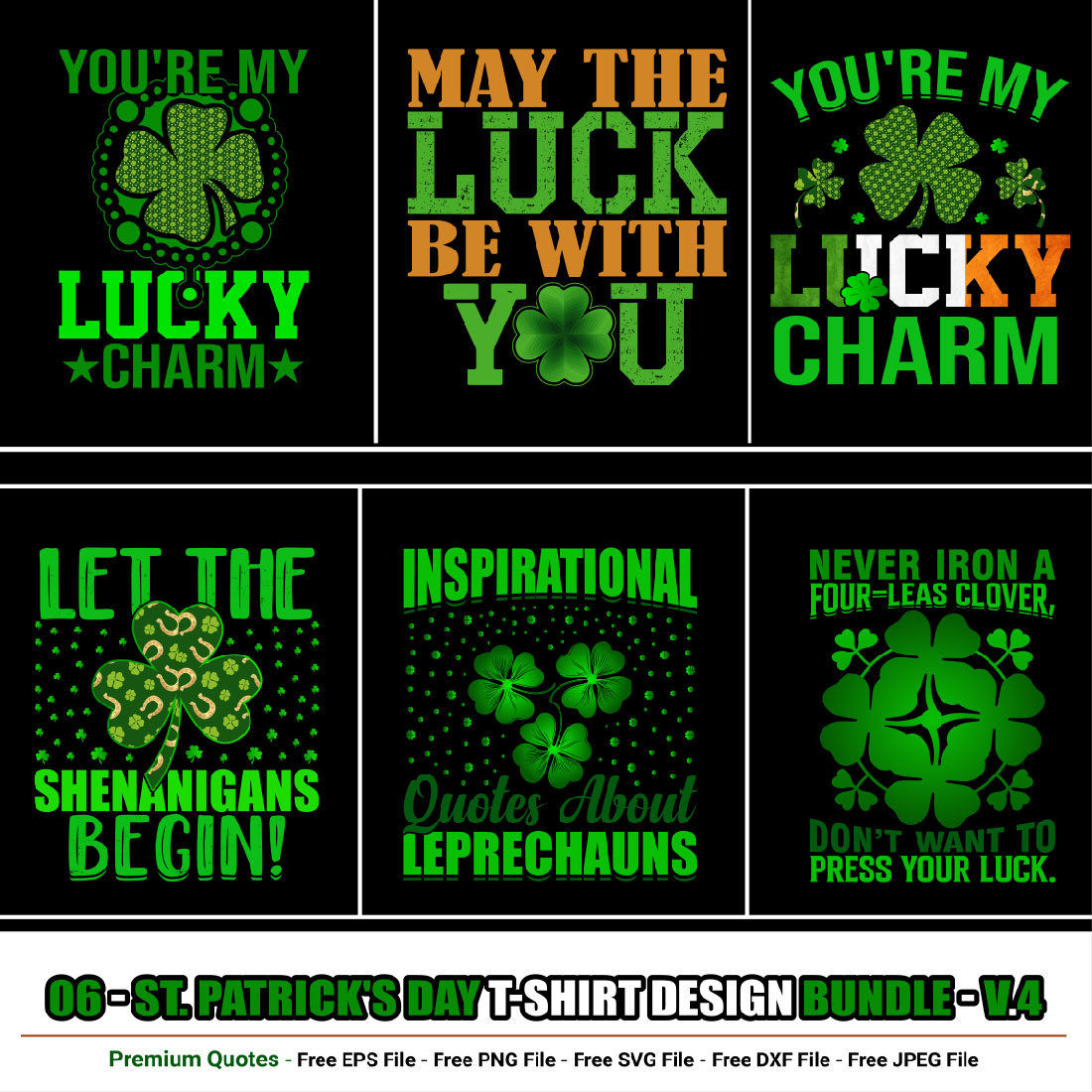 St Patrick’s Day T-shirt Design Bundle cover image.