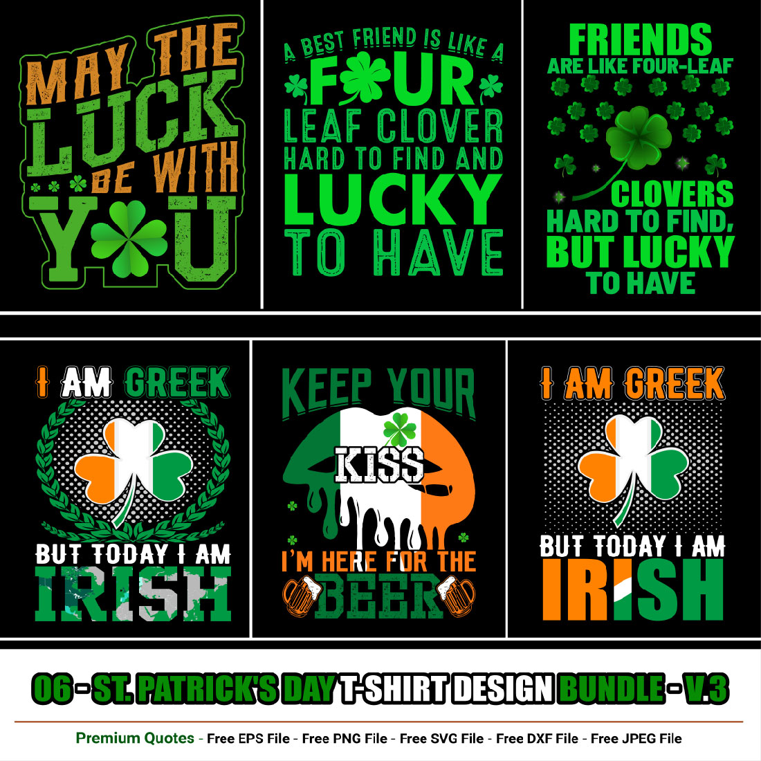 St Patrick’s Day T-shirt Design Bundle cover image.