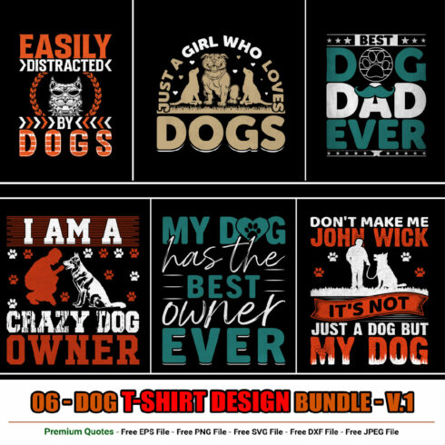 Dog t-shirt design bundle cover image.