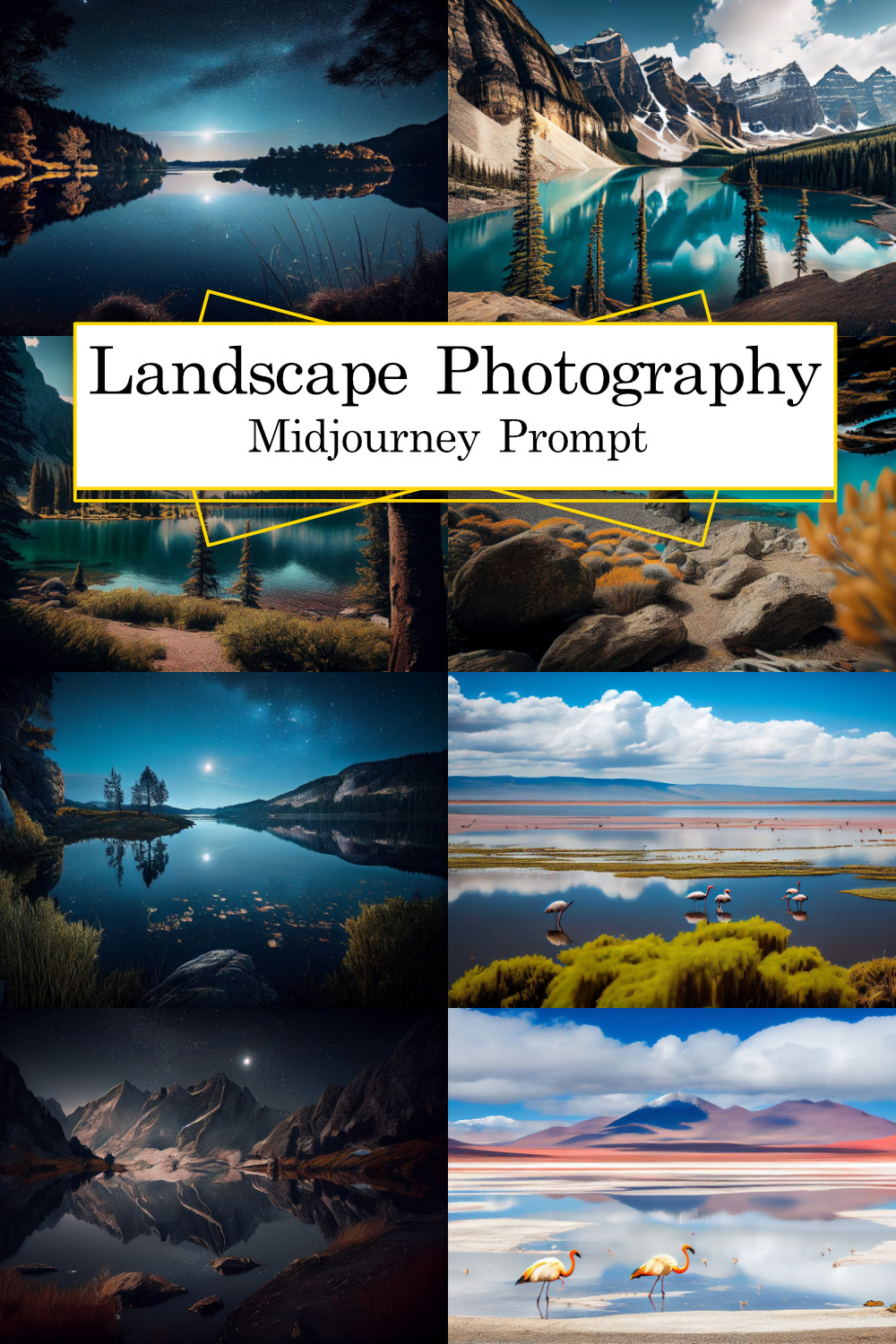 Realistic Landscape Nature Photography Midjourney Prompt pinterest preview image.