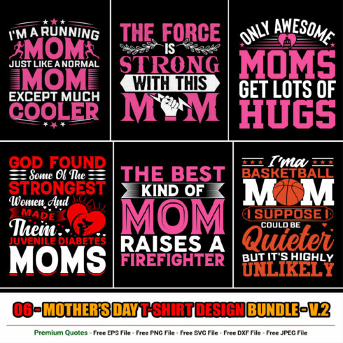 Mother’s Day T-shirt Design Bundle cover image.