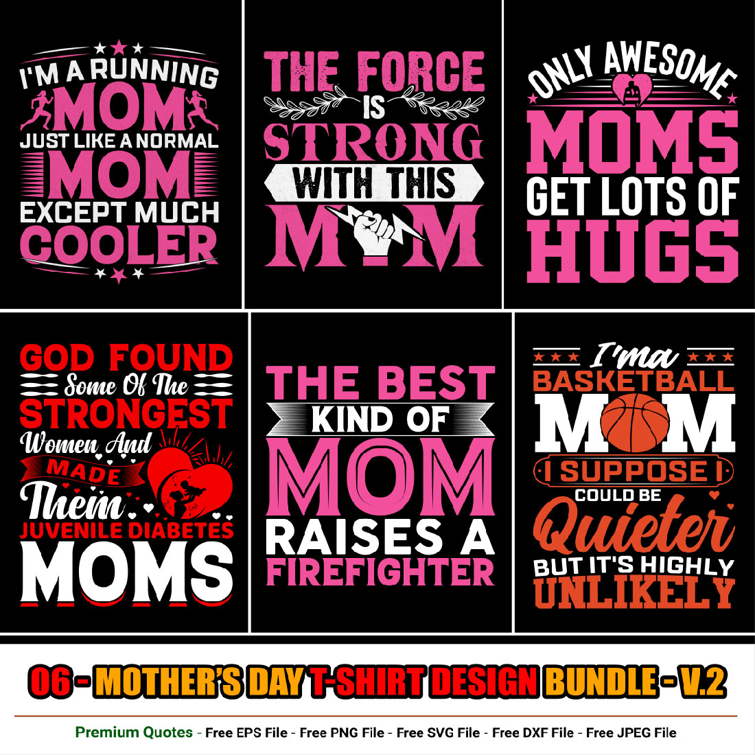 Mother’s Day T-shirt Design Bundle preview image.