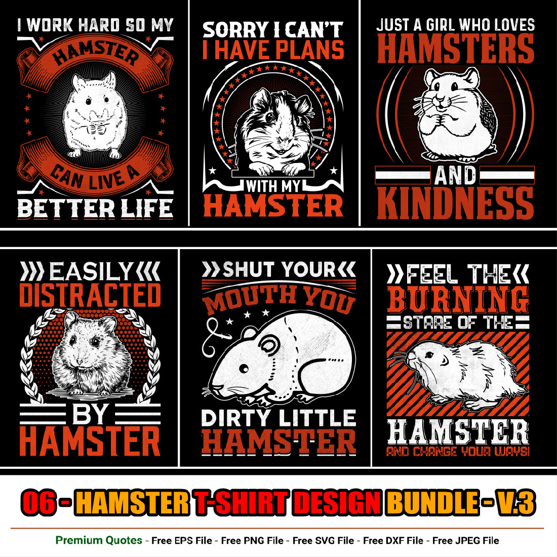 Hamster t-shirt design bundle cover image.