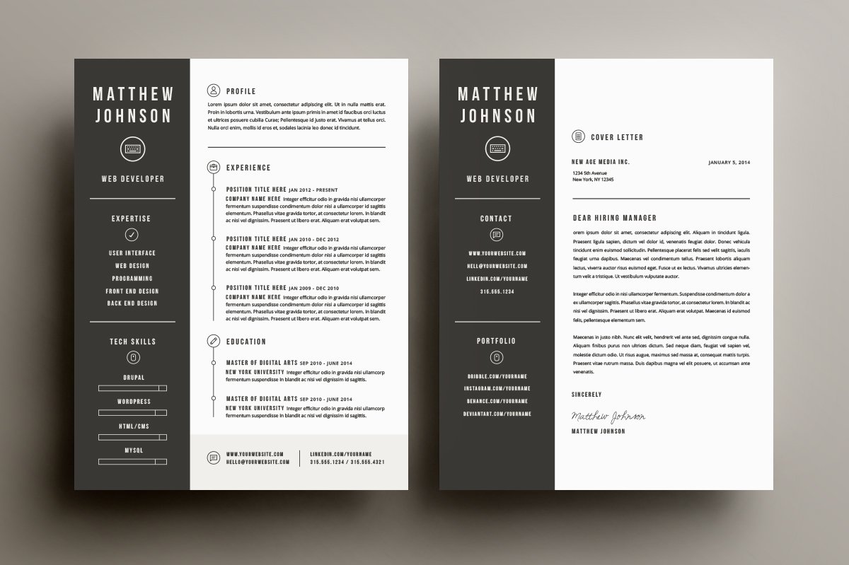 Resume & Cover Letter Template preview image.