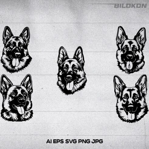 German Shepherd Dog Vector illustration SVG Bundle cover image.