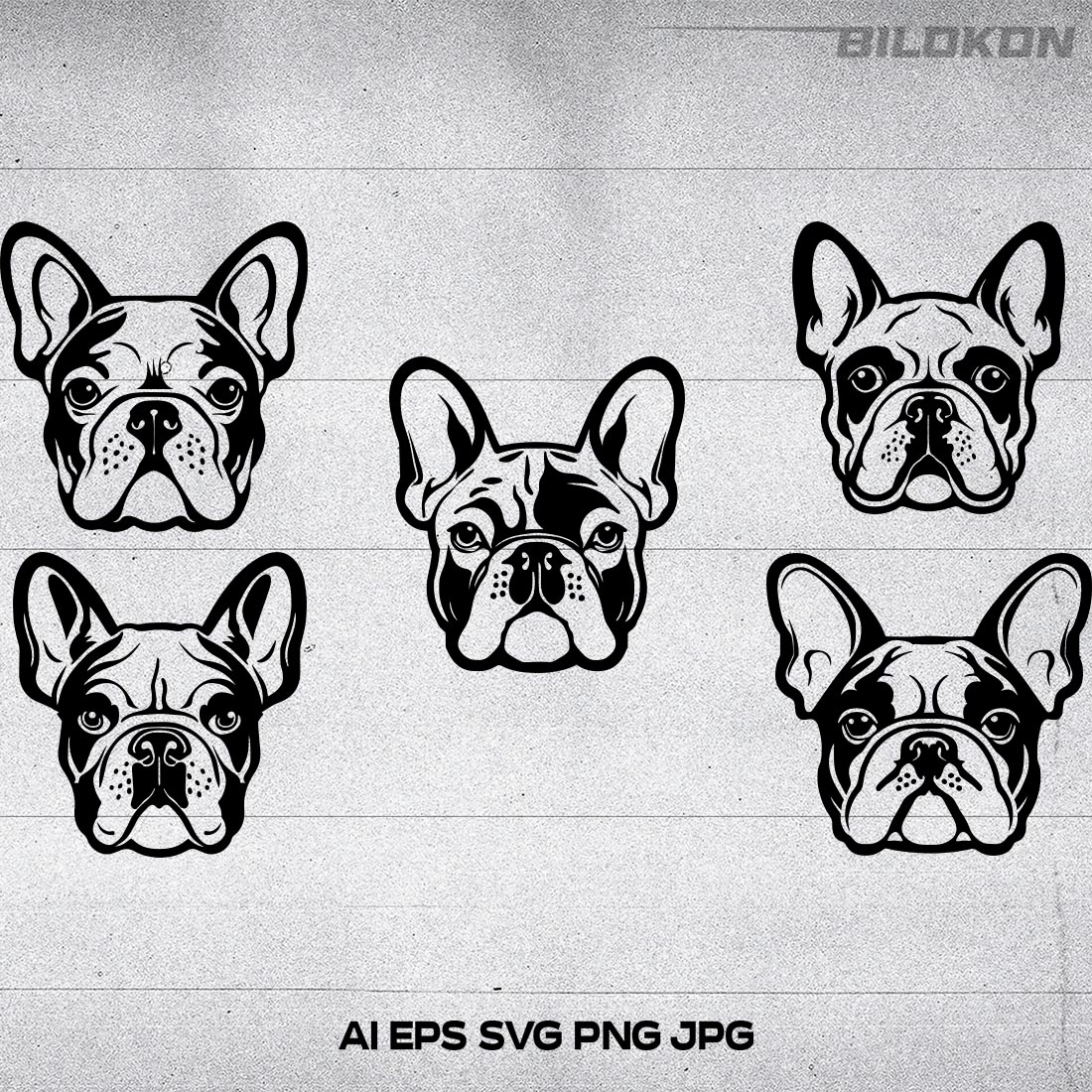 French bulldog face Vector illustration , SVG, Bundle cover image.