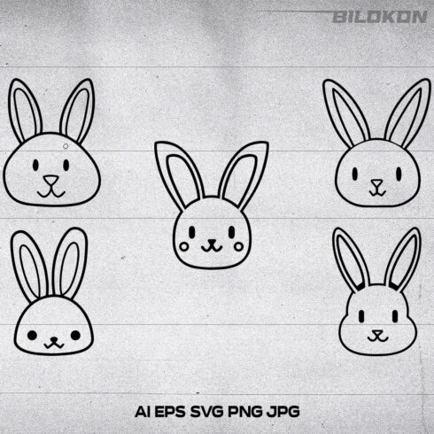 Cartoon Bunny head set icon, Vector illustration, SVG cover image.