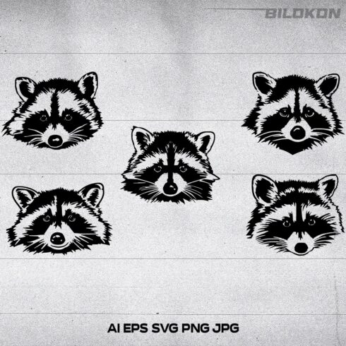 Raccoon head Vector illustration, SVG cover image.