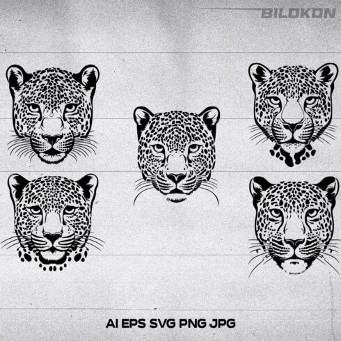 Leopard head Vector Illustration, leopard face, , SVG cover image.